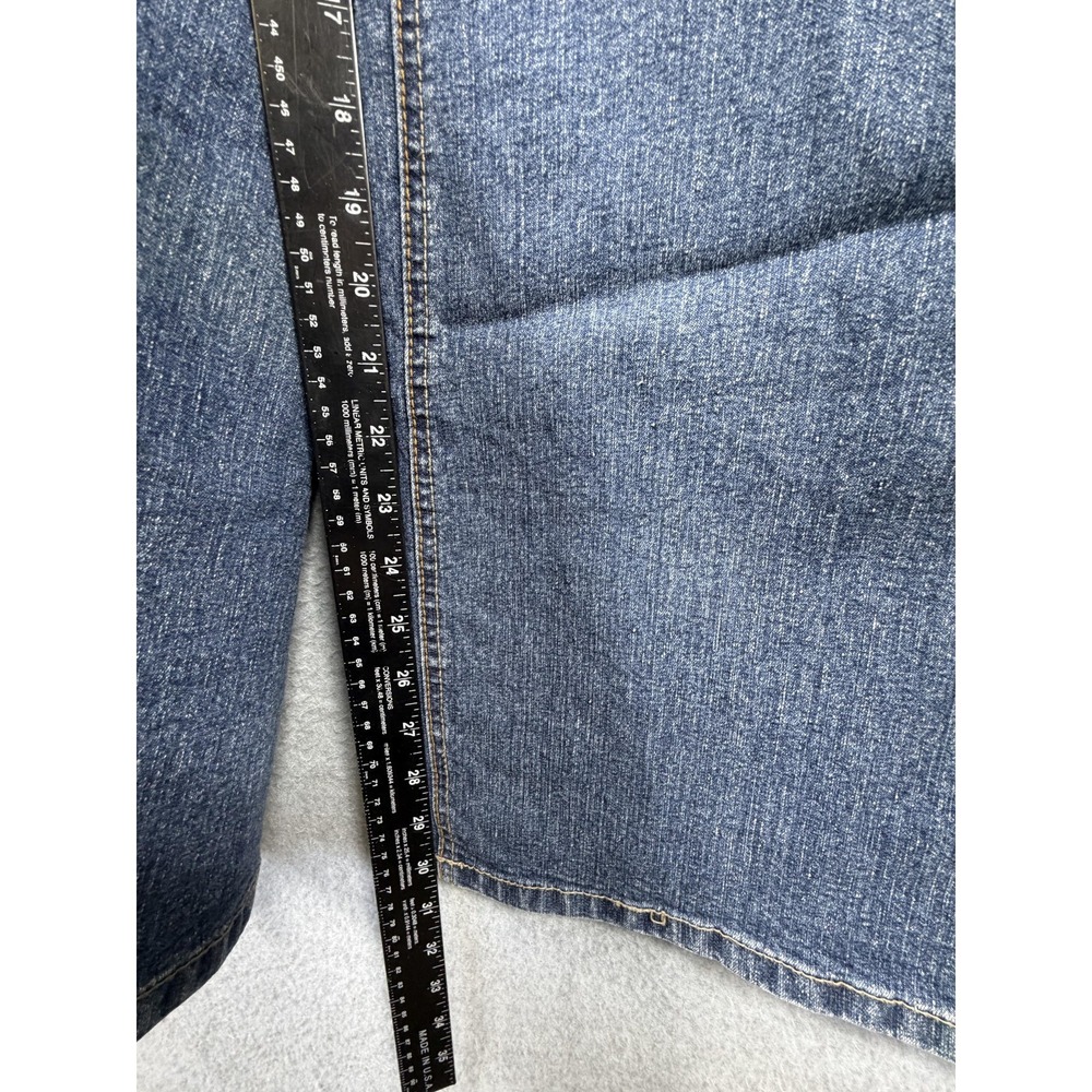 Faded Glory Jeans Womens 16W Blue‎ Straight Crop Stretch Embroidered Pockets - Picture 7 of 10
